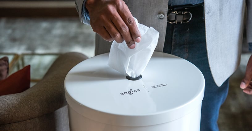 Zogics white powder coated wipes dispenser