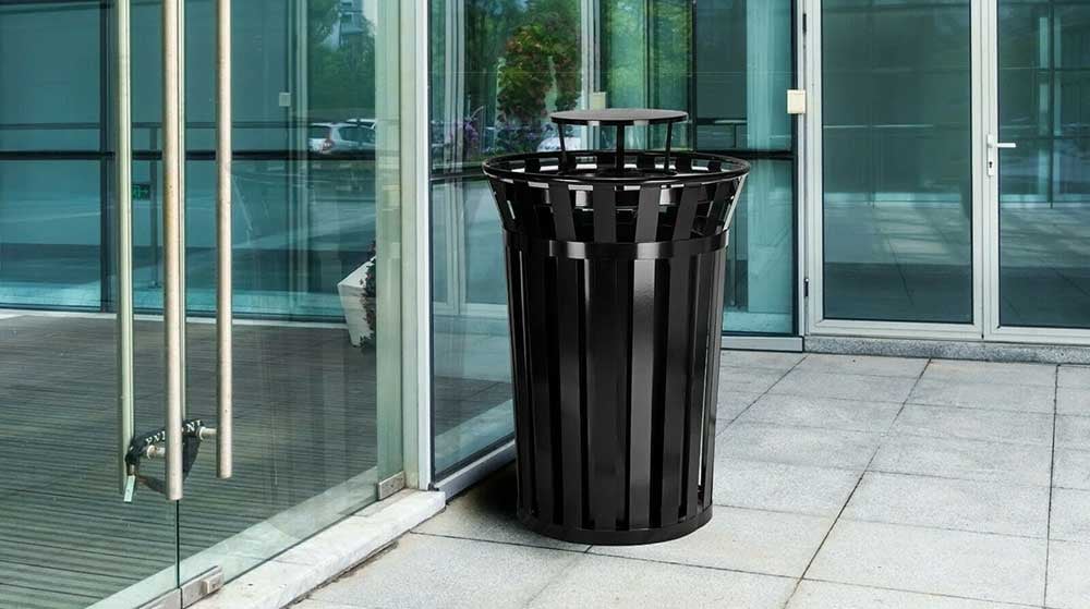 Alpine Industries Outdoor Metal Trash Can