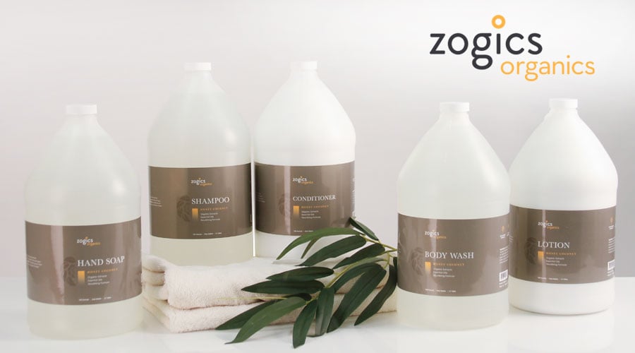 Zogics Organics line of Shampoo, Conditioner, Hand Soap and Lotion. Buy in bulk at zogics.com