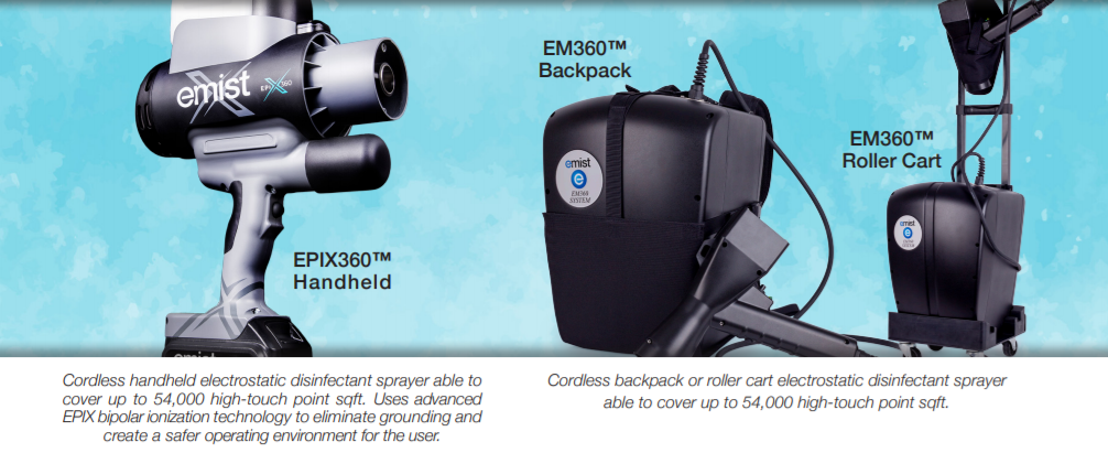 EMist electrostatic sprayer product lineup